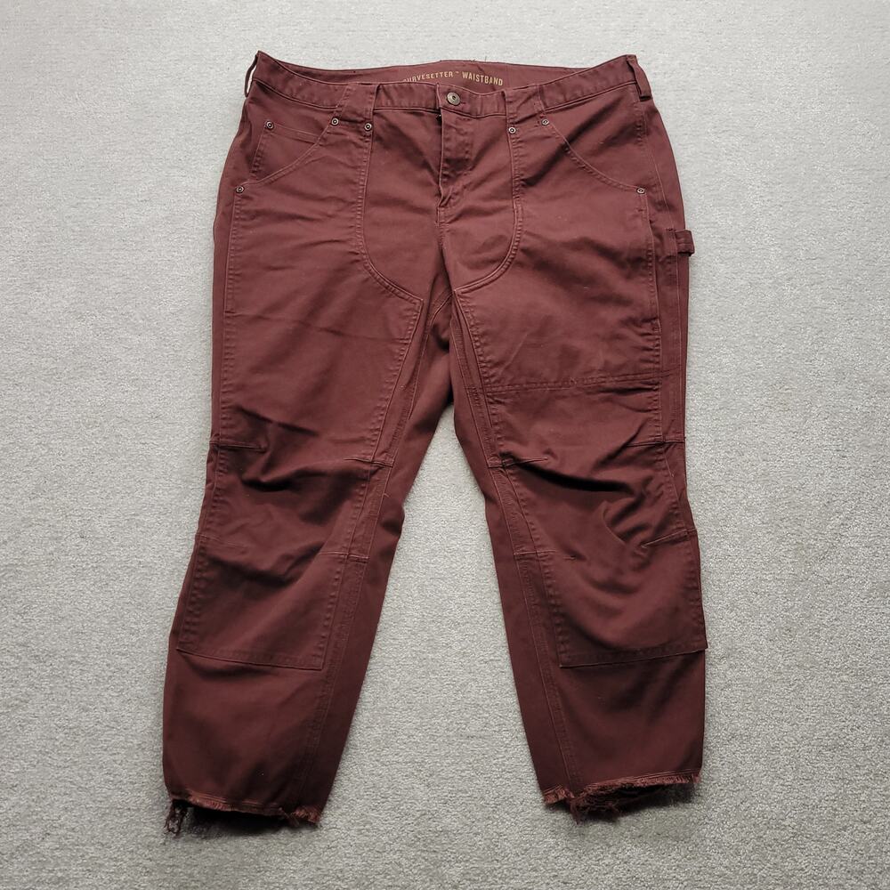 Duluth Trading Women's 18 Regular Curvesetter Work Pants Brown Stretch Utility